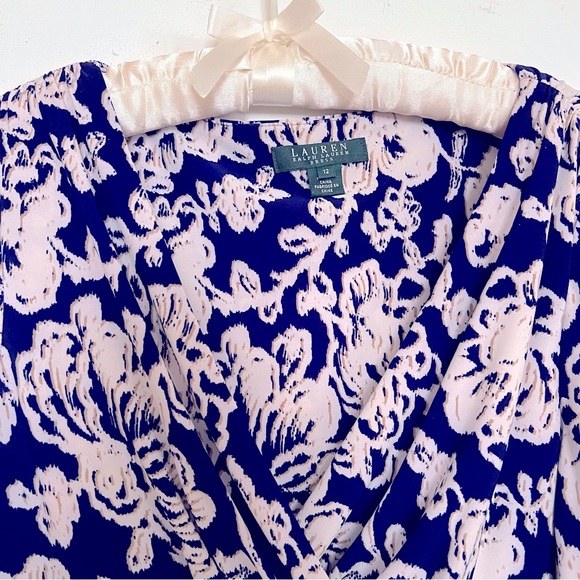EUC/WORN ONCE RALPH LAUREN BLUE FLORAL WORK DRESS - Picture 3 of 8
